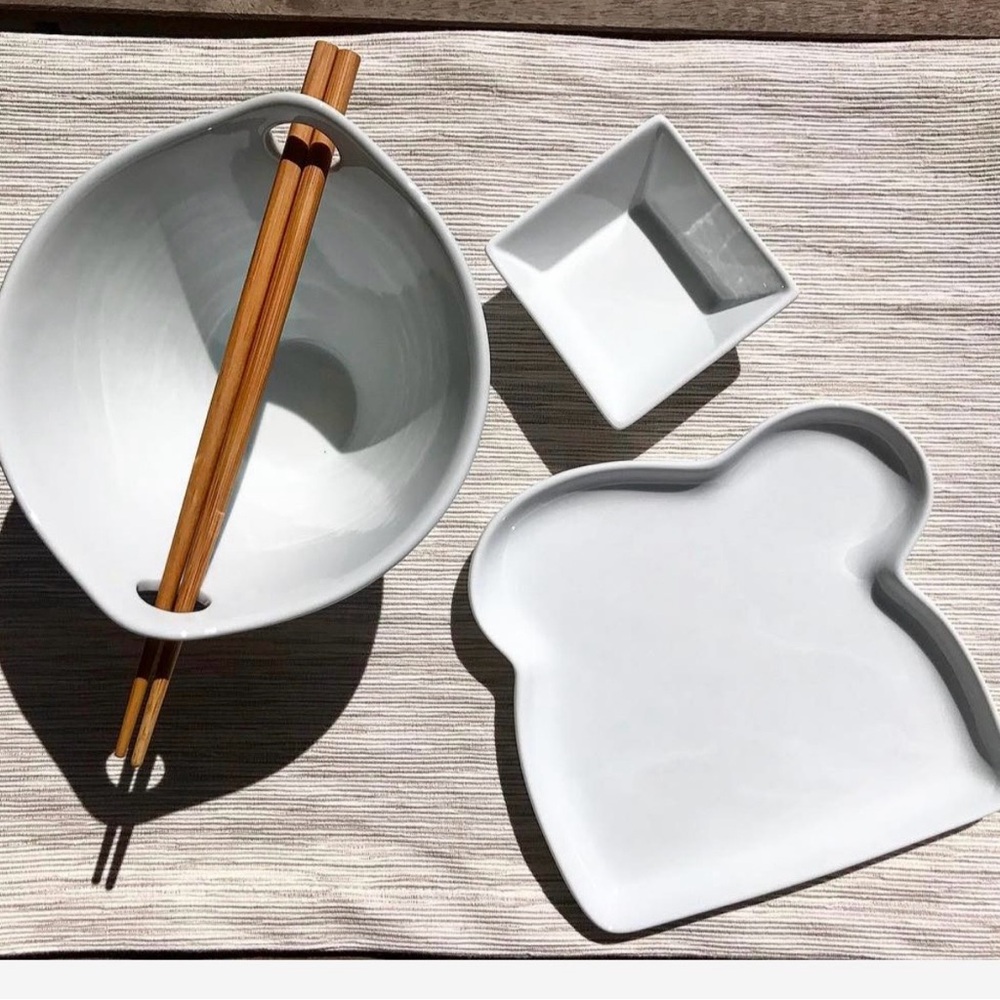 Crate & Barrel - White Square Ceramic Dip Bowls (Set of 4)